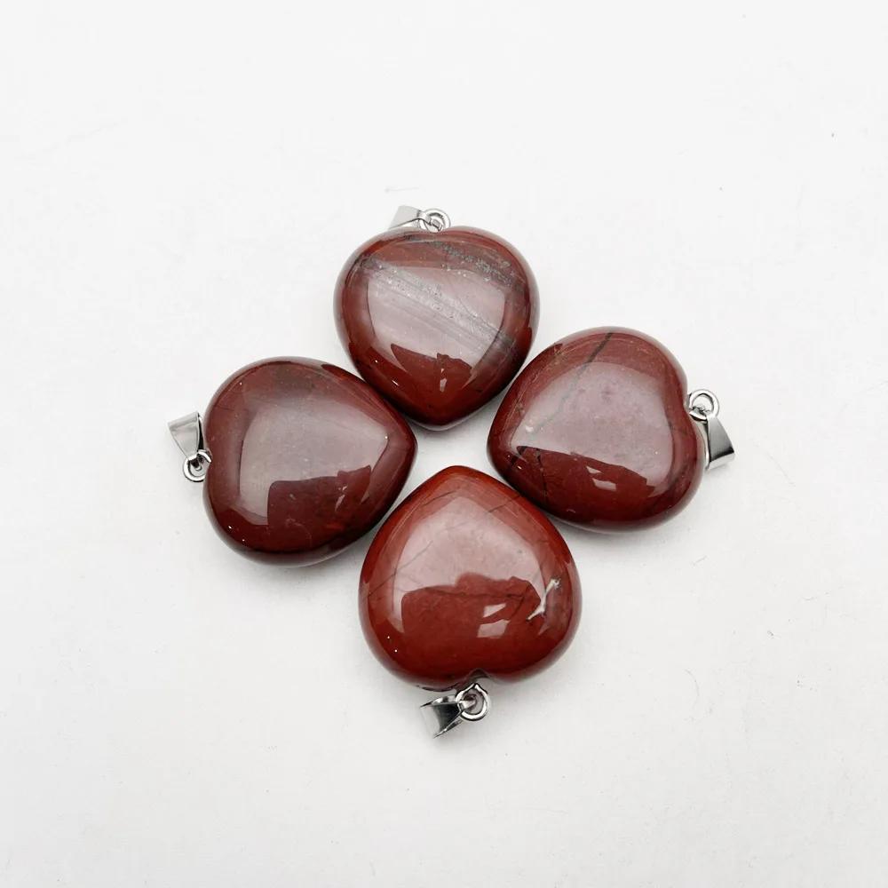 м red Jaspers Natural  heart   Ʈ     charms ׼ 30 ̸ 4 /   